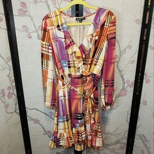 INC Ruffled Faux Wrap Dress